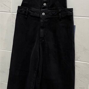 Universal Thread black denim sailor wide-leg overalls NWT